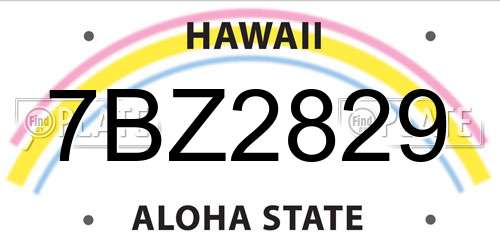 7BZ2829 Hawaii License Plate