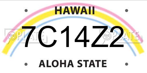 7C14Z2 Hawaii License Plate