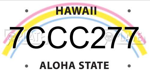 7CCC277 Hawaii License Plate