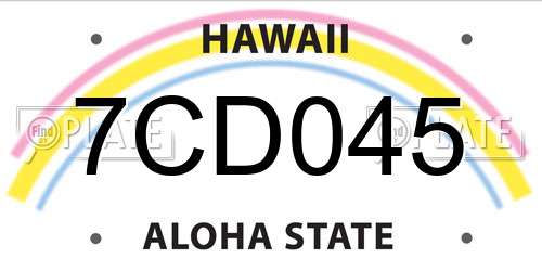 7CD045 Hawaii License Plate