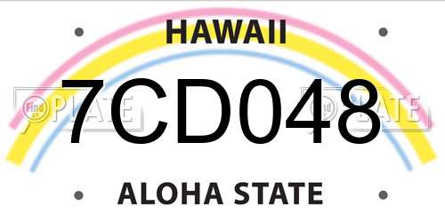 7CD048 Hawaii License Plate