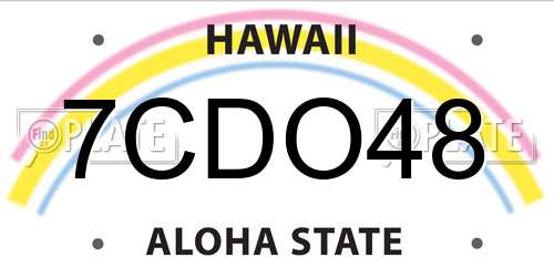 7CDO48 Hawaii License Plate