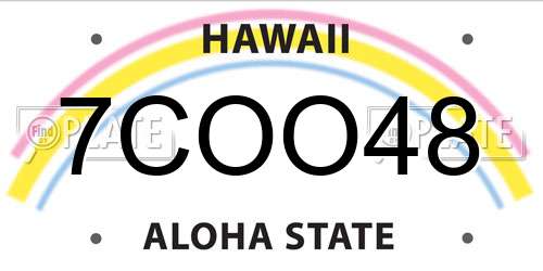 7COO48 Hawaii License Plate