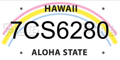7CS6280 Hawaii License Plate