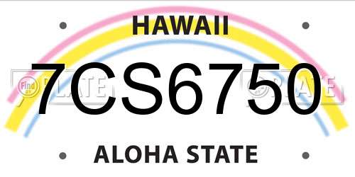 7CS6750 Hawaii License Plate