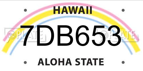 7DB653 Hawaii License Plate