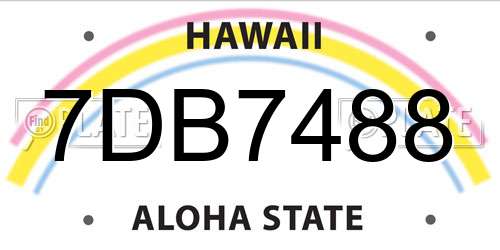 7DB7488 Hawaii License Plate