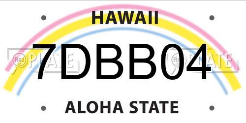 7DBB04 Hawaii License Plate