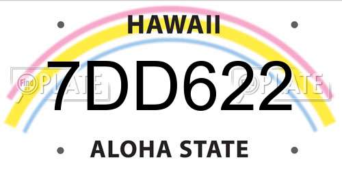 7DD622 Hawaii License Plate
