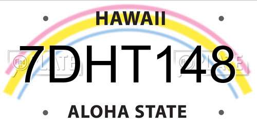 7DHT148 Hawaii License Plate