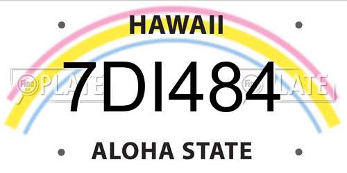 7DI484 Hawaii License Plate