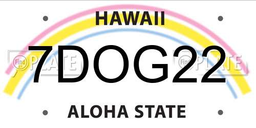 7DOG22 Hawaii License Plate