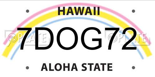 7DOG72 Hawaii License Plate