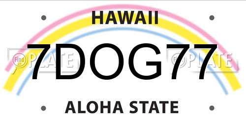 7DOG77 Hawaii License Plate
