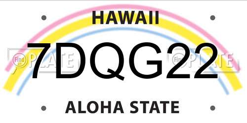 7DQG22 Hawaii License Plate