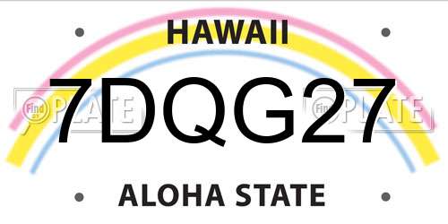 7DQG27 Hawaii License Plate
