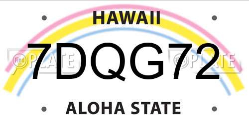7DQG72 Hawaii License Plate