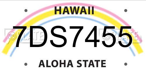 7DS7455 Hawaii License Plate