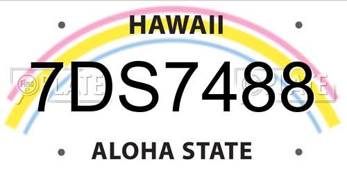 7DS7488 Hawaii License Plate