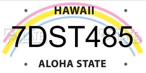 7DST485 Hawaii License Plate