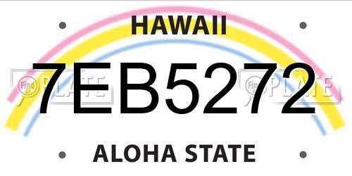 7EB5272 Hawaii License Plate