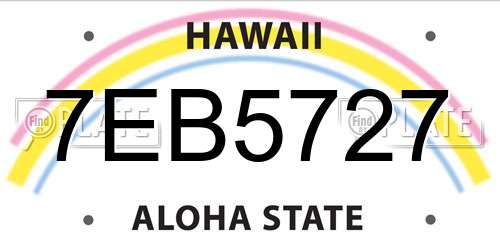7EB5727 Hawaii License Plate