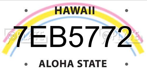 7EB5772 Hawaii License Plate