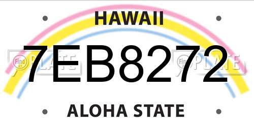 7EB8272 Hawaii License Plate