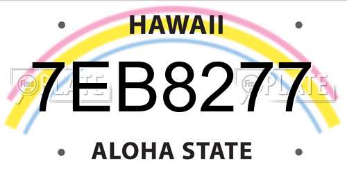 7EB8277 Hawaii License Plate