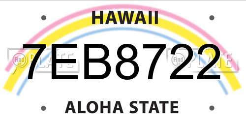 7EB8722 Hawaii License Plate