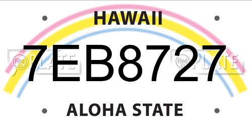 7EB8727 Hawaii License Plate