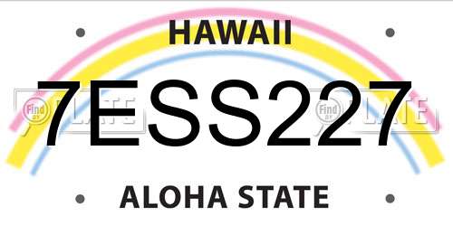 7ESS227 Hawaii License Plate