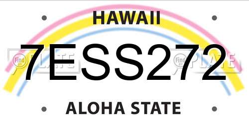 7ESS272 Hawaii License Plate