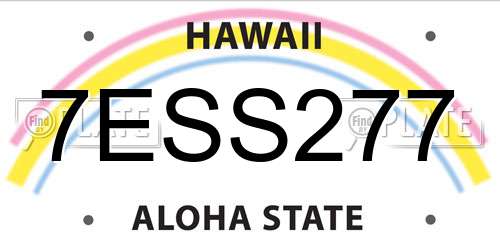 7ESS277 Hawaii License Plate