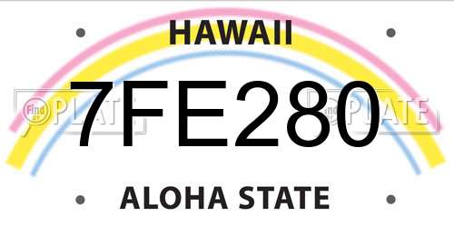7FE280 Hawaii License Plate