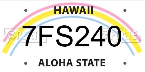 7FS240 Hawaii License Plate