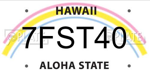 7FST40 Hawaii License Plate