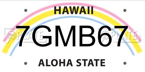 7GMB67 Hawaii License Plate