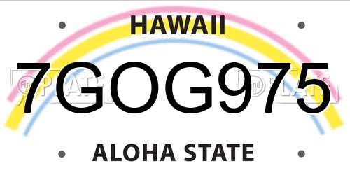 7GOG975 Hawaii License Plate