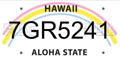 7GR5241 Hawaii License Plate