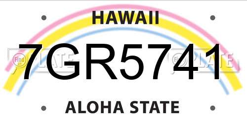 7GR5741 Hawaii License Plate