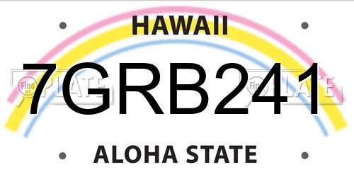 7GRB241 Hawaii License Plate