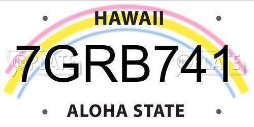7GRB741 Hawaii License Plate