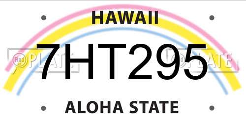 7HT295 Hawaii License Plate