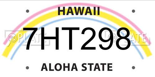 7HT298 Hawaii License Plate