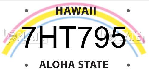 7HT795 Hawaii License Plate