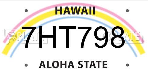 7HT798 Hawaii License Plate