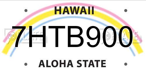7HTB900 Hawaii License Plate