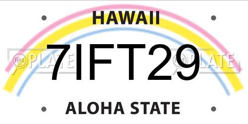 7IFT29 Hawaii License Plate