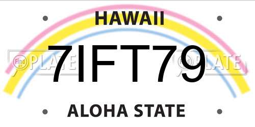7IFT79 Hawaii License Plate